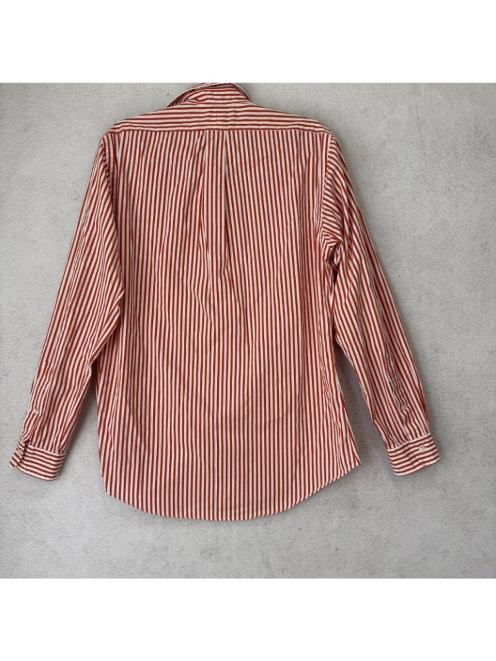 Ralph Lauren Shirt Mens Medium Red White Stripe Pony Cotton Custom Fit Button-Up - Picture 7 of 8